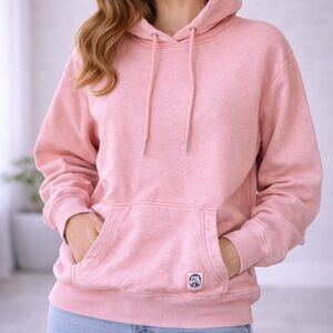Women's Pink Pullover Hoodie - Casual Drawstring Sweatshirt size S